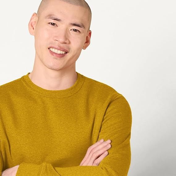 Mustard Yellow Crew Neck Sweater imagen 5